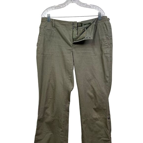 Eddie Bauer Womens Capri Pants Mercer Fit Convertible Rolled Tab Hem‎ Green 12P - Picture 3 of 6